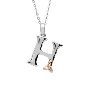 Sterling Silver celtic H initial pendant