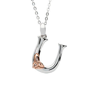 Sterling Silver celtic U initial pendant