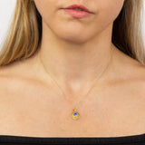 Gold Plate Sapphire Swarovski Crystal September Birthstone Pendant