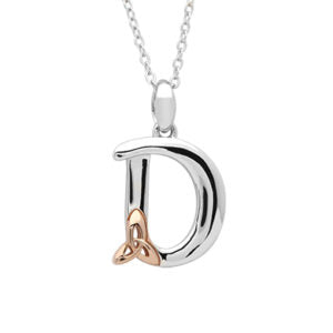 Sterling Silver celtic D initial pendant