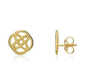 9CT Yellow Gold Round Celtic Stud Earrings 7.5mm