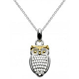 Dew Sterling Silver Owl With Gold Plate Pendant