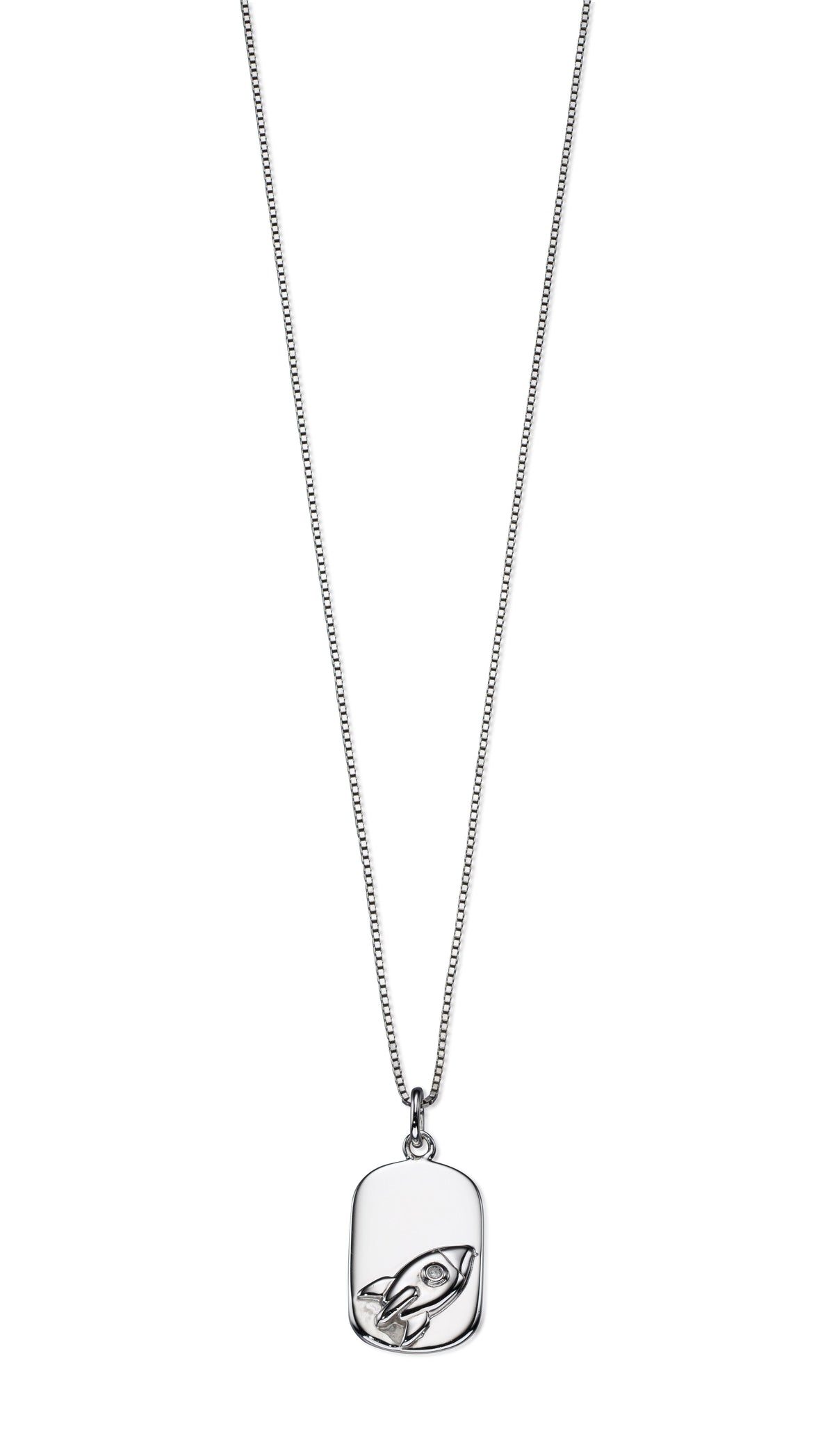 D for Diamond Dog Tag Pendant and Chain with Diamond