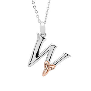 Sterling Silver celtic W initial pendant
