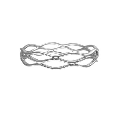 Silver Celtic Weave Slave Bangle (68mm Diameter)