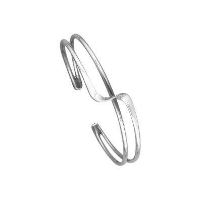Silver Swirl Crossover Grab Bangle