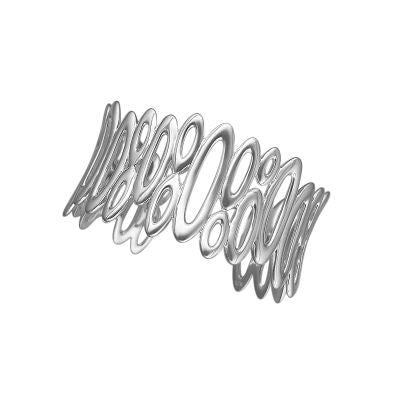 Silver Heavy Fancy Open Link Bangle
