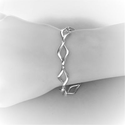 Silver Marquise Twist Bracelet