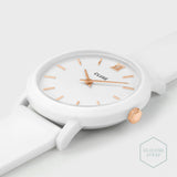 Cluse Minuit Nylon White, Rose Gold Colour S/W