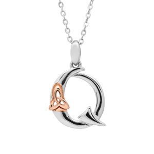 Sterling Silver celtic Q initial pendant