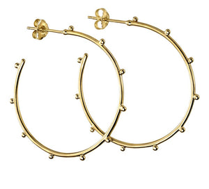 Silver Gold Plated Studded 3/4 Hoops (E5859)