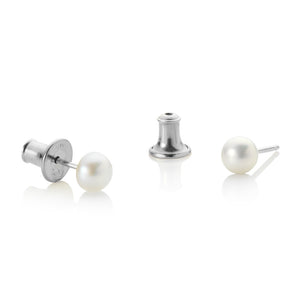 JERSEY PEARL STERLING SILVER 5.0-5.5MM PEARL STUD EARRINGS