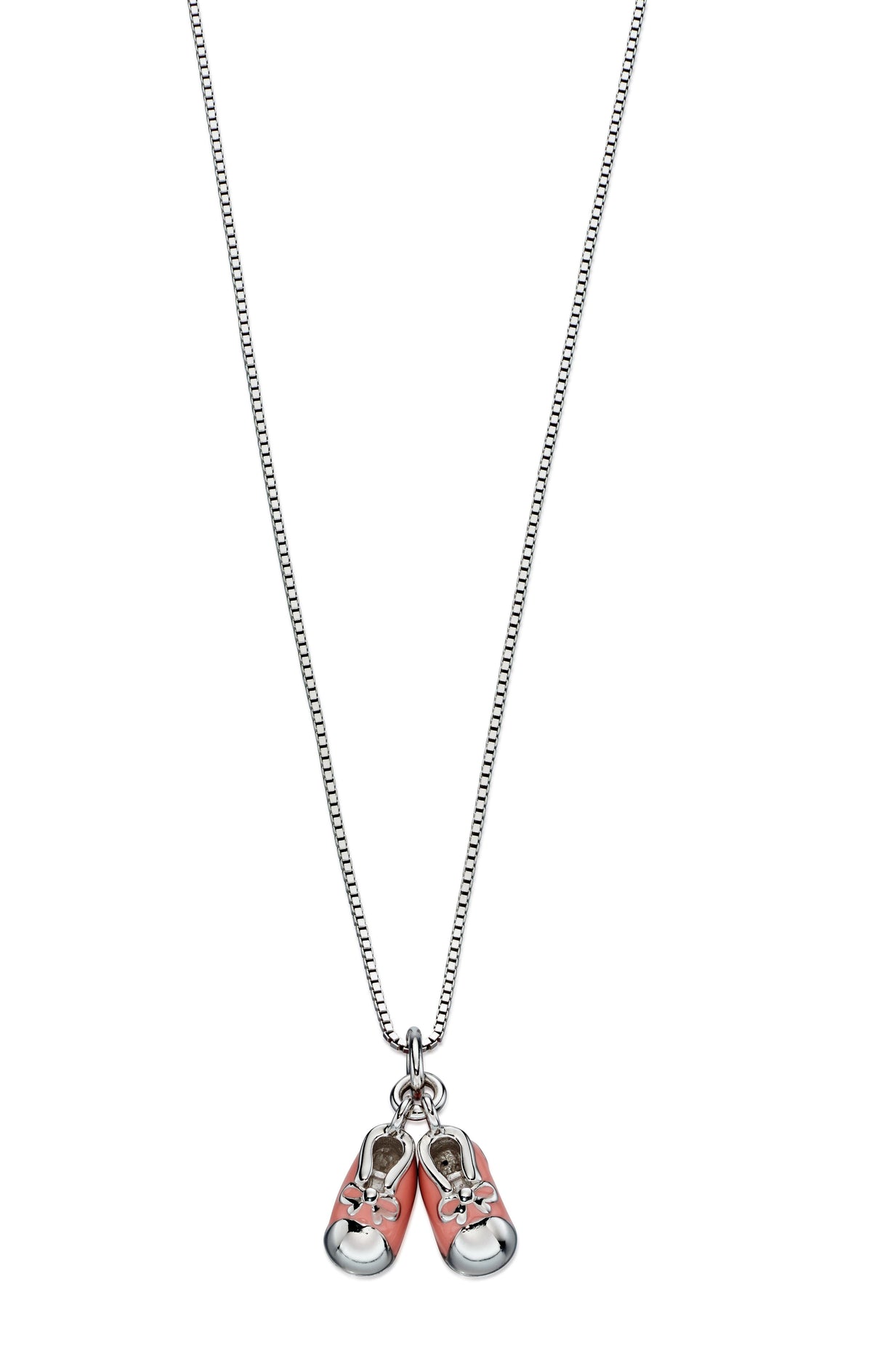 D for Diamond Pink Bootie Pendant and Chain