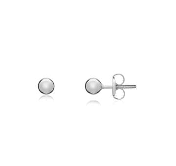 9CT White Gold Polished Ball Stud Earrings, 3mm