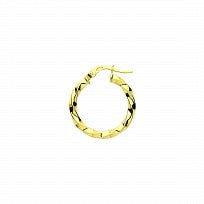 9ct Gold 15mm Twist Hoop Earrings
