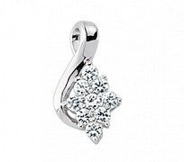 Silver Cubic Zirconia Marquise Cluster Pendant