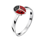 Jo for Girls sterling silver & enamel ladybird ring