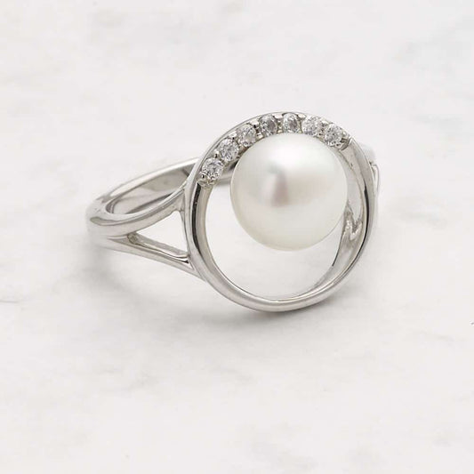 Jersey Pearl Circle Freshwater Pearl Ring