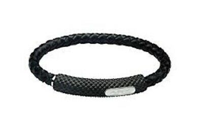 Jos Von Arx Adjustable Black Leather & Steel Bracelet