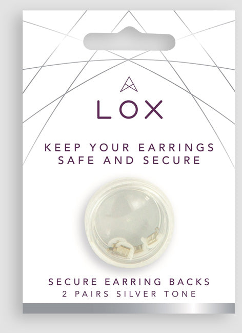Lox Silver tone Locking Earring Backs Butterfly Fittings Anti-Allergy Backs