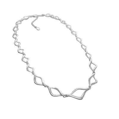 Silver Marquise Twist Necklace