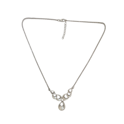 Silver 3D Pear Y Necklace