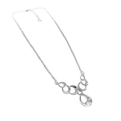 Silver 3D Pear Y Necklace