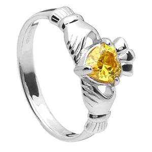 Sterling Silver CladdaghBirthstone Ring (November)