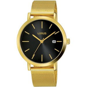 Lorus Gents Gold Plated Mesh Bracelet Watch
