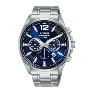 Lorus Gents Chronograph Blue Dial S/Steel Bracelet Watch