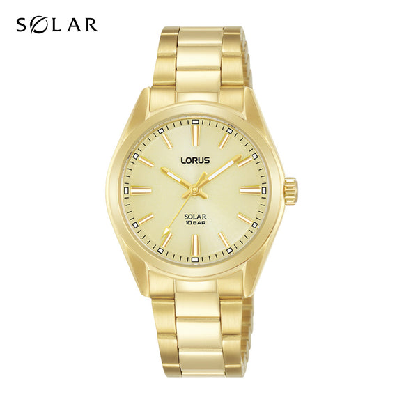 Lorus Ladies Solar Powered Gold Plated Bracelet Watch