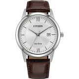 Citizen Gents Eco-Drive Brown Leather S/W