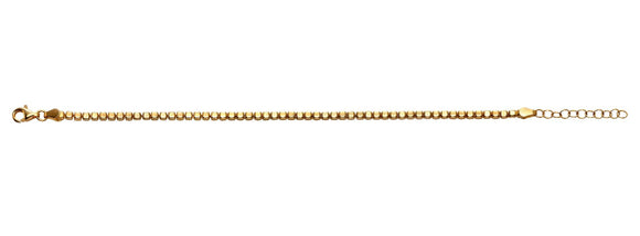 Silver Yellow Gold Plated Cube Bracelet (17-21cm)