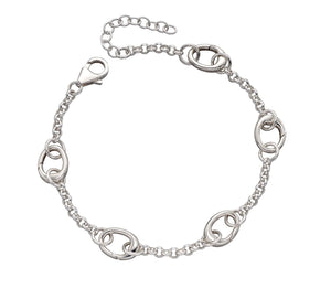 Silver 5 Link Charm Bracelet