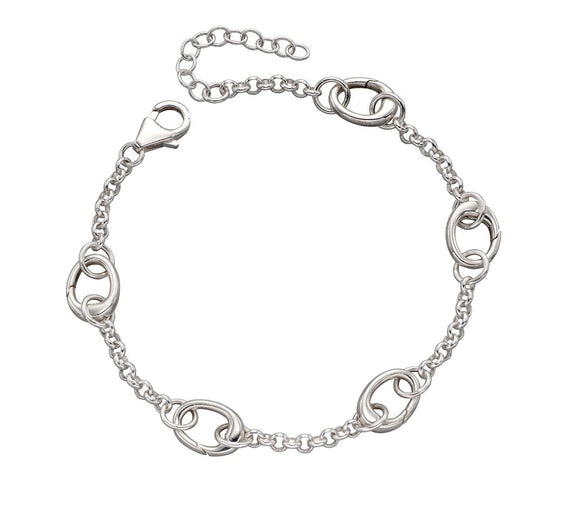 Silver 5 Link Charm Bracelet