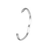 Silver Hinged Oval 6mm D Bangle