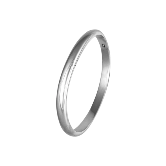 Silver Hinged Oval 6mm D Bangle