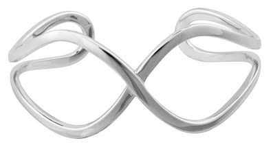 Silver Fig8 Grab Bangle
