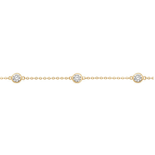 9ct Yellow Gold CZ Ladies Bracelet