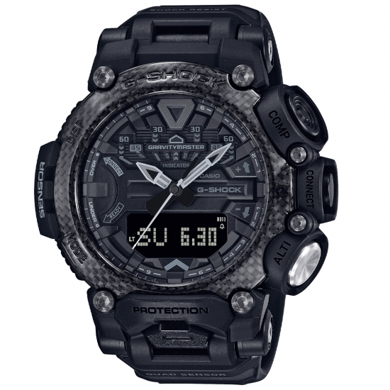 CASIO G SHOCK GRAVITY MASTER MONOCHROME BLACK RUBBER S W