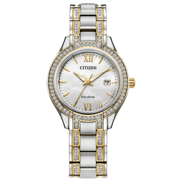 Citizen Eco-Drive Ladies' Silhouette Crystal Mother Of Pearl Dial Watch
