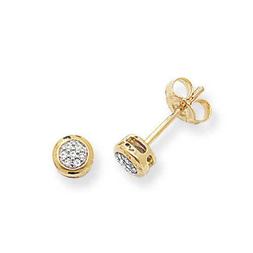 9ct Yellow Gold Diamond Stud Earring