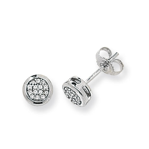 9ct White Gold Diamond Stud Earrings
