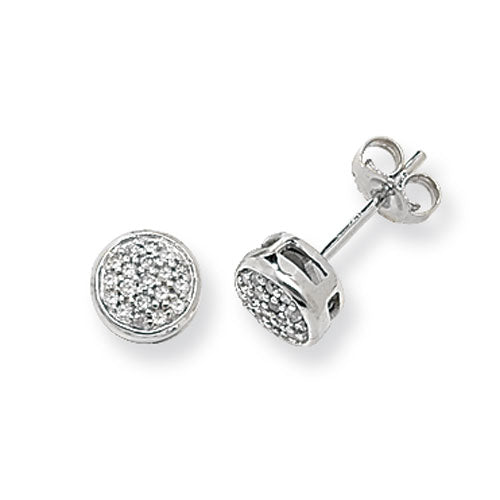 9ct White Gold Diamond Stud Earrings