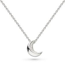 Kit Heath Miniature Crescent Moon Sparkle Pavé Necklace