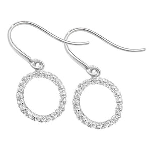 9ct White Gold CZ Drop Earring