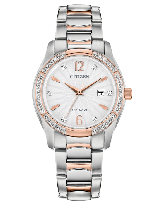 CITIZEN LADIES SILHOUETTE CRYSTAL 2 TONE BRACELET WATCH