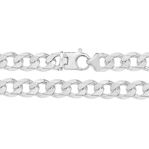 Sterling Silver Heavy Diamond Cur Curb Bracelet