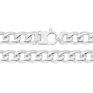 Sterling Silver Heavy Diamond Cut Curb Bracelet