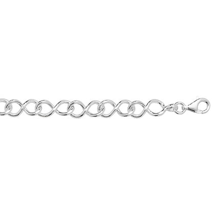 Sterling Silver Ladies Infinity Link Bracelet
